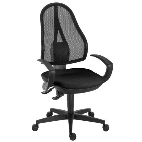 Silla de oficina Holly negro contacto permanente con reposabrazos fijos