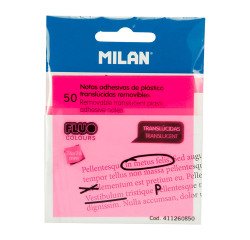 Notas adhesivas transparentes 76 x 76 mm MILAN - Bloc de 50