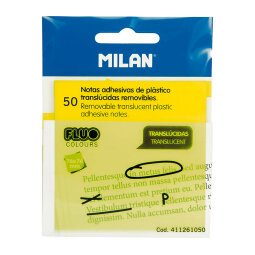 Notas adhesivas transparentes 76 x 76 mm MILAN - Bloc de 50