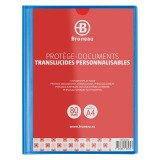 Translucent and personalizable document holders Bruneau polypropylene A4 40 sleeves - 80 sights blue