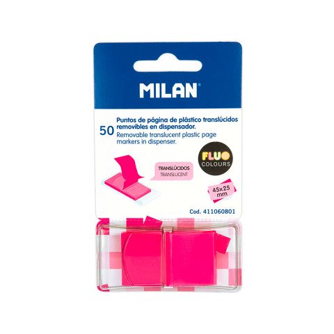 Marcapáginas translúcidos MILAN rosa fluo
