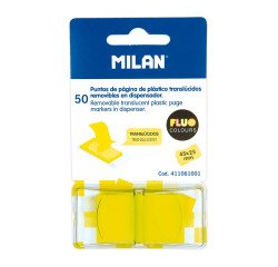Marcapáginas translúcidos MILAN amarillo fluo