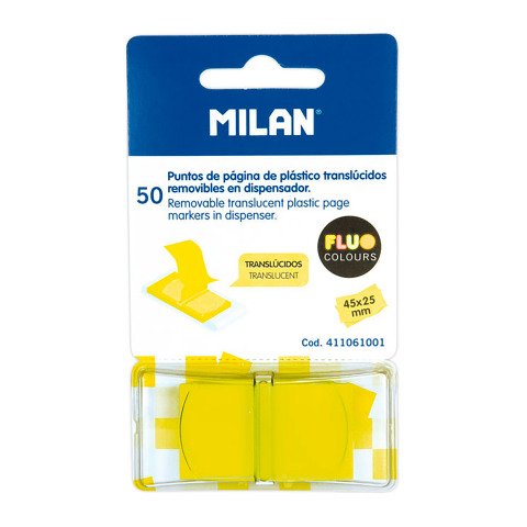 Marcapáginas translúcidos MILAN amarillo fluo