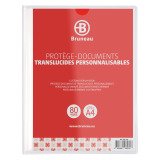Translucent and personalizable document holders Bruneau polypropylene A4 40 sleeves - 80 sights colorless