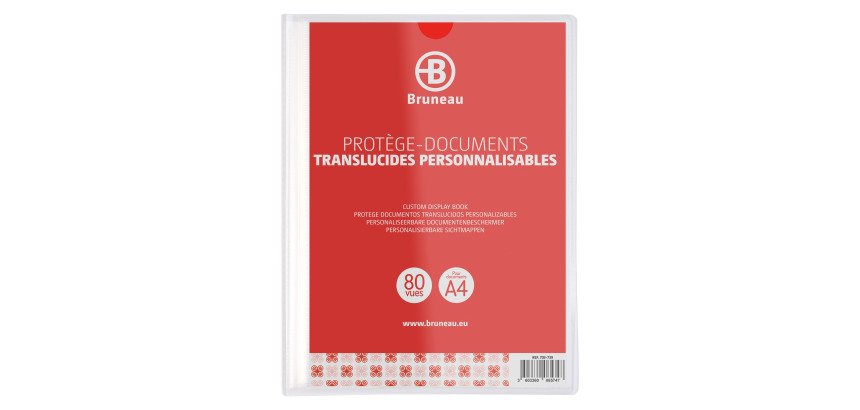 Portalistino personalizzabile A4 40 buste finitura liscia 80 viste trasparente Bruneau