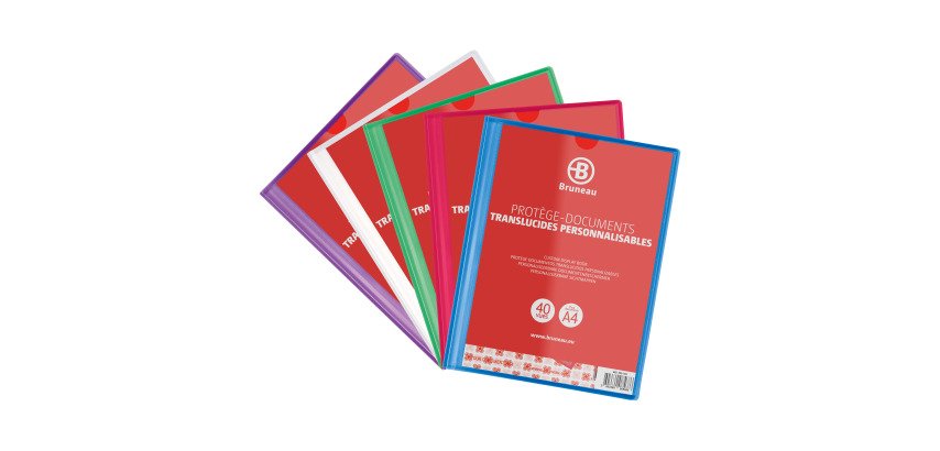 Protège-documents Bruneau polypropylène translucide personnalisable A4 20 pochettes - 40 vues