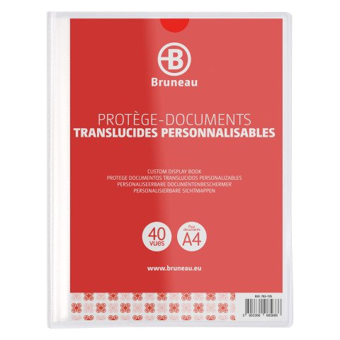 Protegedocumentos personalizable de polipropileno Bruneau A4 20 fundas Transparente