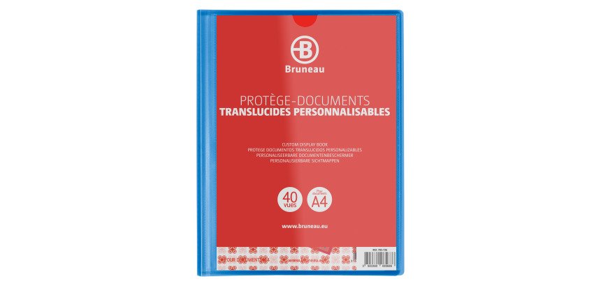 Translucent and personalizable document holders Bruneau polypropylene A4 20 sleeves - 40 sights 