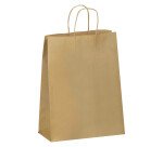 Sacs ECO kraft brun poignées torsadées 28 x 22 x 10 cm - Carton de 250