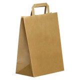 Winkelzak ECO kraft met platte handvatten 31 x 26 x 14 cm - Karton van 250