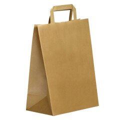 Shopping bag ECO kraft with flat handles 31 x 26 x 14 cm - pack of 250