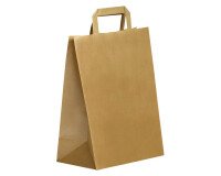 Bolsa de tienda Eco kraft marrón con asas planas 31 x 26 x 14 - Caja de 250