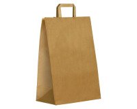 Bolsa de tienda Eco kraft marrón con asas planas 38 x 32 x 17 - Caja de 250