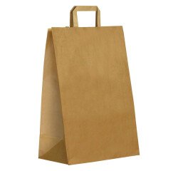 Bolsa de tienda Eco kraft marrón con asas planas 38 x 32 x 17 - Caja de 250