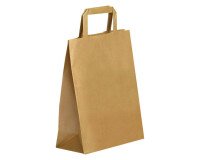 Bolsa de tienda Eco kraft marrón con asas planas 28 x 22 x 10 - Caja de 250