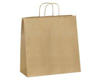 Bolsa de tienda Eco kraft marrón con asas rizadas 40 x 35 x 14 - Caja de 200