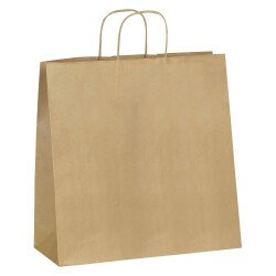 Sacs ECO kraft brun poignées torsadées 90 g/m² - 250 sacs