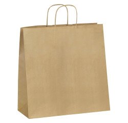Bolsa de tienda Eco kraft marrón con asas rizadas 40 x 35 x 14 - Caja de 200