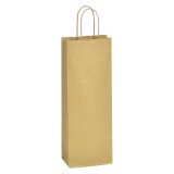 Tragetüte für Flasche ECO braunes Kraftpapier mit gewundenen Handgriffen 39 x 14 x 8 cm - Schachtel von 200