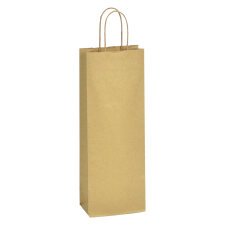 Flesverpakking ECO kraft met gedraaide handvatten  39 x 14 x 8 cm - Karton van 200