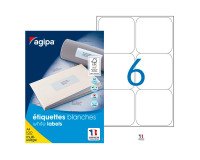 Etiquette adresse jet d'encre et laser 99,1 x 93,1 mm Agipa 118988 blanche - Boîte de 600