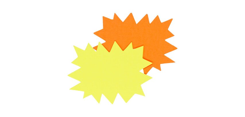 Etiquette carton forme éclatée jaune/orange 160 x 120 mm Apli - Boîte de 50