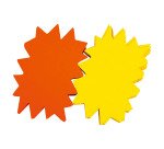 Etiquettes carton forme éclatée jaune/orange 120 x 80 mm Apli - Boîte de 50