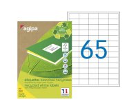 Etiquette adresse jet d'encre et laser recyclée 38 x 21,2 mm Agipa 101185 blanche - Boîte de 6500