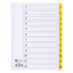 Dividers A4+ white bristol cardboard Bruneau 12 numerical tabs in yellow - 1 set 