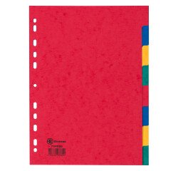 Tabbladen A4 in gekleurd glanskarton Bruneau 8 neutrale en veelkleurige tabs - 1 set 