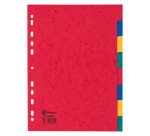 Intercalaires A4 carte lustrée colorée Bruneau 8 onglets neutres multicolores - 1 jeu