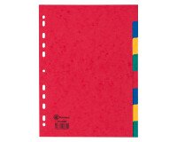 Tabbladen A4 in gekleurd glanskarton Bruneau 8 neutrale en veelkleurige tabs - 1 set 