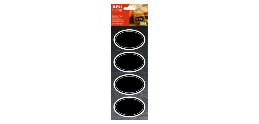 Etiquette enlevable ardoise ovale 80 x 50 mm Agipa - Boîte de 8