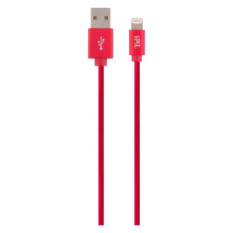 Cable USB-A /Lightning trenzado de 2 m color rojo