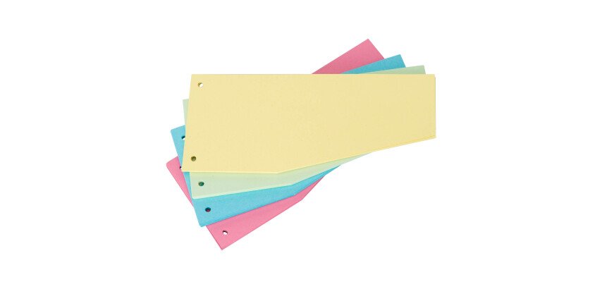 Trapezförmige Trennblätter Sortiment perforiert Bruneau recycelter Karton 105 x 240 mm - Pack von 100 