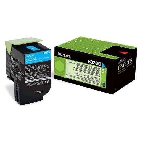 Lexmark 80C2SC0 tóner original cian