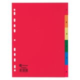 Trennblätter A4 gefärbtes Polypropylen Bruneau 6 numerische Verteilung mehrfarbig - 1 Satz
