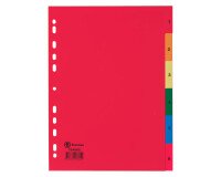 Dividers A4 colored polypropylene Bruneau 6 numerical and colored tabs - 1 set 