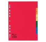 Intercalaire A4 polypropylène coloré Bruneau 6 onglets numériques multicolores - 1 jeu