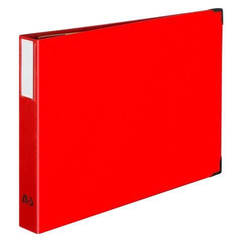 Carpeta de 4 anillas Arianex de cartón estilo italiano, tamaño A3, lomo de 5 cm rojo