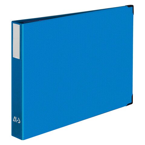 Carpeta de 4 anillas Arianex de cartón estilo italiano, tamaño A3, lomo de 5 cm azul