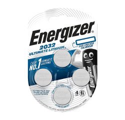 Knoopbatterij Ultimate Lithium CR 2032 Energizer - blister van 4 batterijen