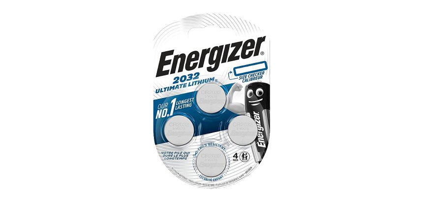 Knoopbatterij Ultimate Lithium CR 2032 Energizer - blister van 4 batterijen