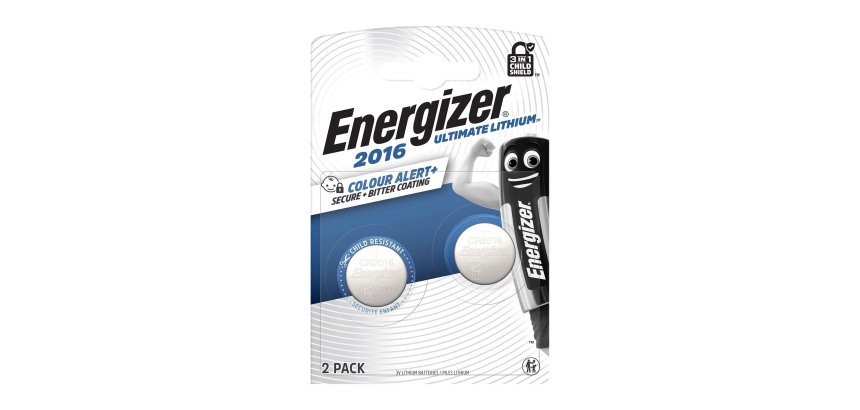 Pile bouton ultimate lithium CR2016 Energizer - Blister de 2 piles