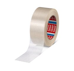 Cinta adhesiva de embalaje, reforzada, transparente, filamentos cruzados, 140 micras, 4591 Tesa, 50 mm x 50 m