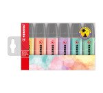 Surligneur Stabilo Boss couleurs assorties pastels - Pochette de 6