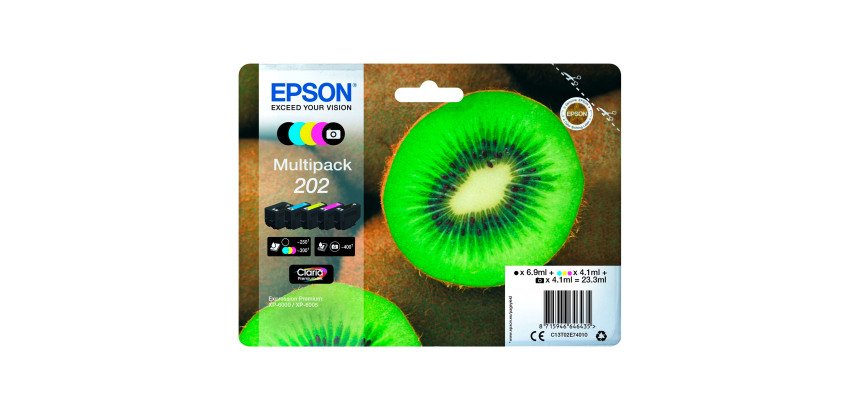 Epson 202 pack 5 cartouches 2noires + 3 couleurs pour imprimante jet d'encre