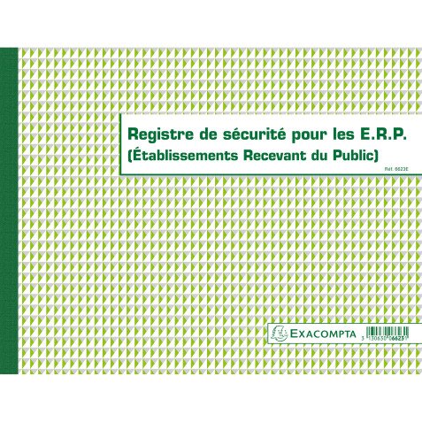 Registre de sécurité incendie pour les établissements recevant du public Exacompta 6623E