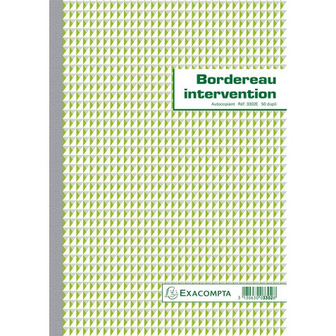 Manifold Selbstdurchschreibepapier Nachweis von Intervention 2 Exemplare A4 Exacompta