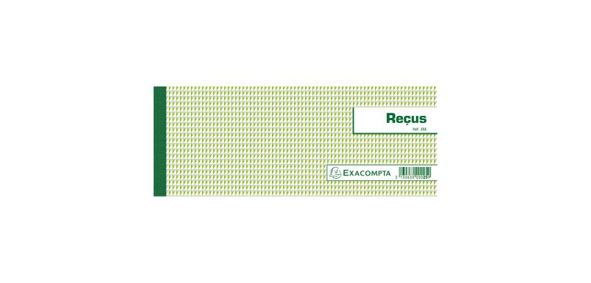 Carnet à souche Reçus 50 feuillets Exacompta 10,5 x 27 cm
